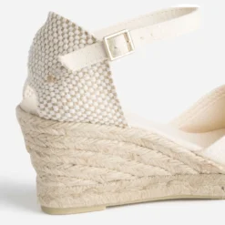 Espadrille compensée écrue éco-conçue en toile