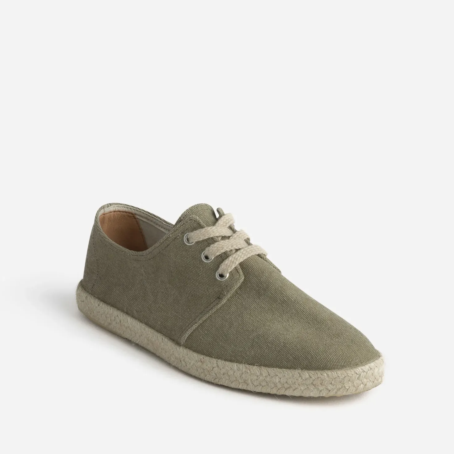 Espadrille kaki en toile à lacet éco-conçu
