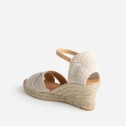 Espadrilles compensée toile écrue