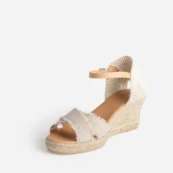 Espadrilles compensée toile écrue