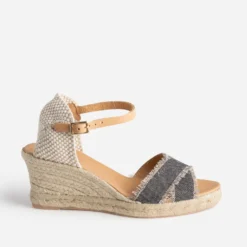Espadrilles compensée toile denim
