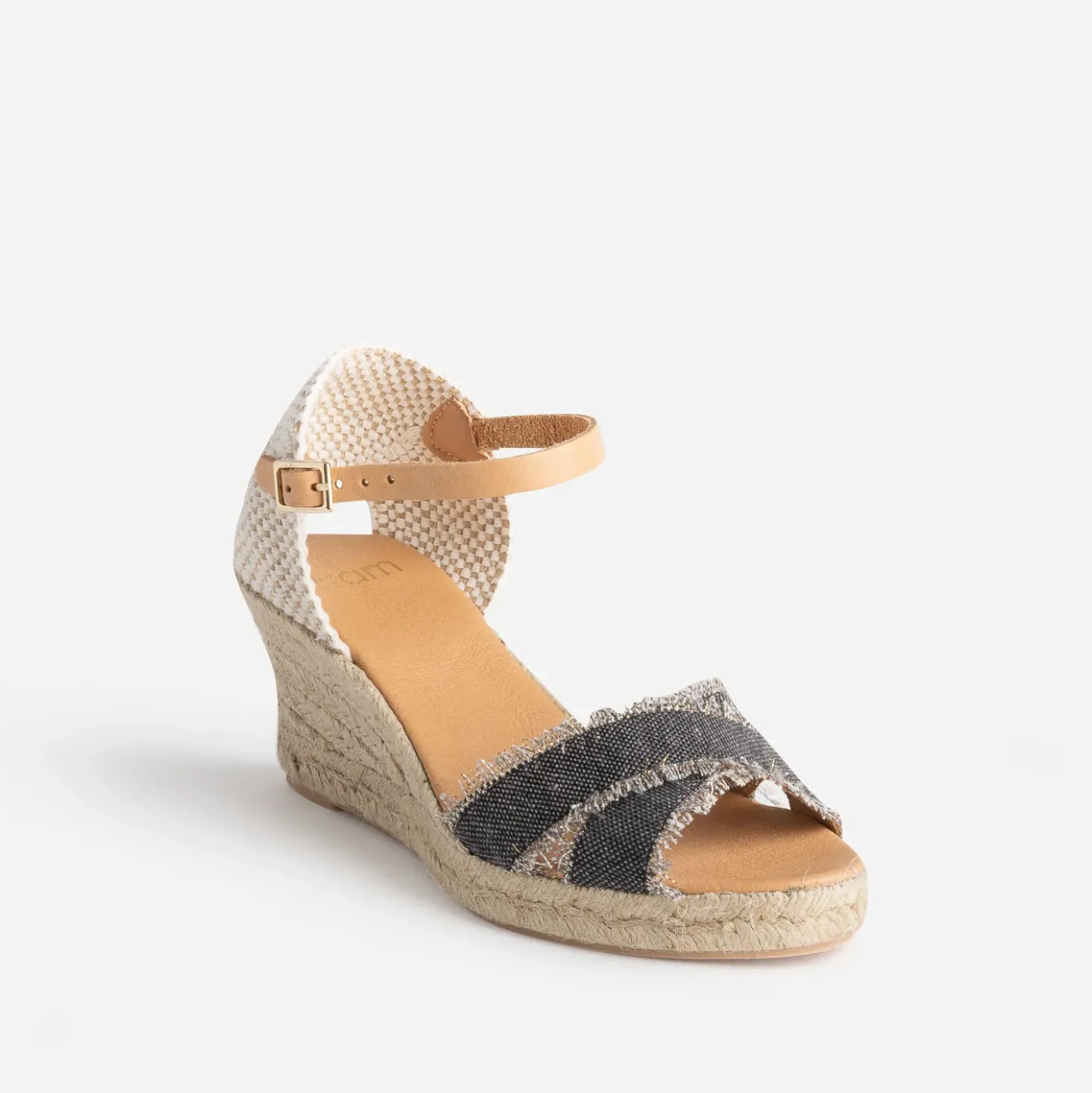Espadrilles compensée toile denim