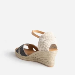 Espadrilles compensée toile denim
