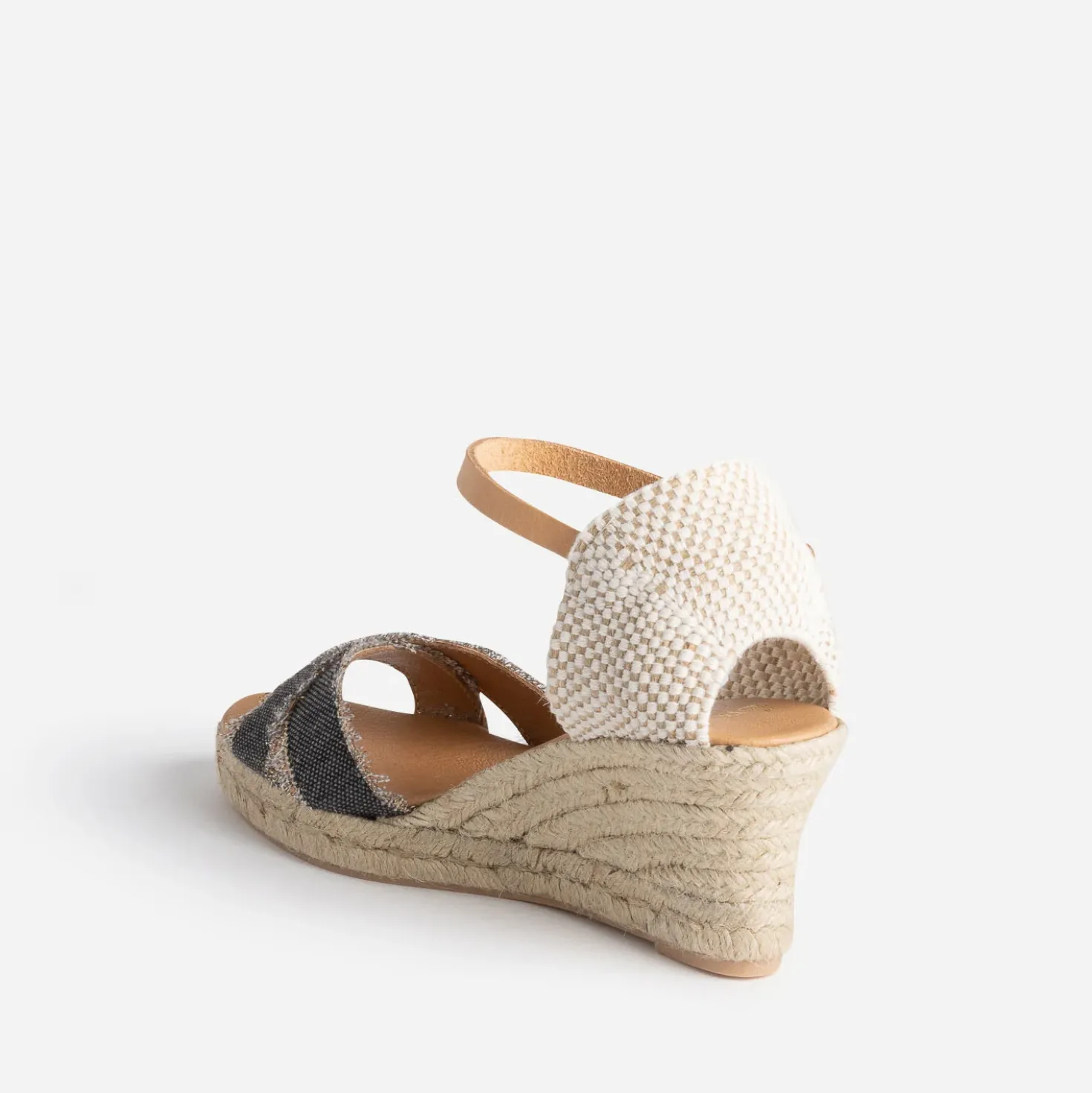 Espadrilles compensée toile denim