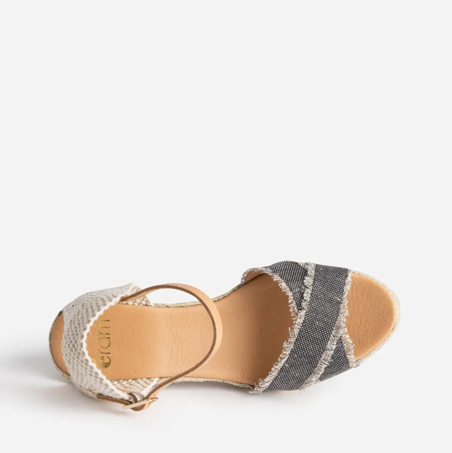Espadrilles compensée toile denim