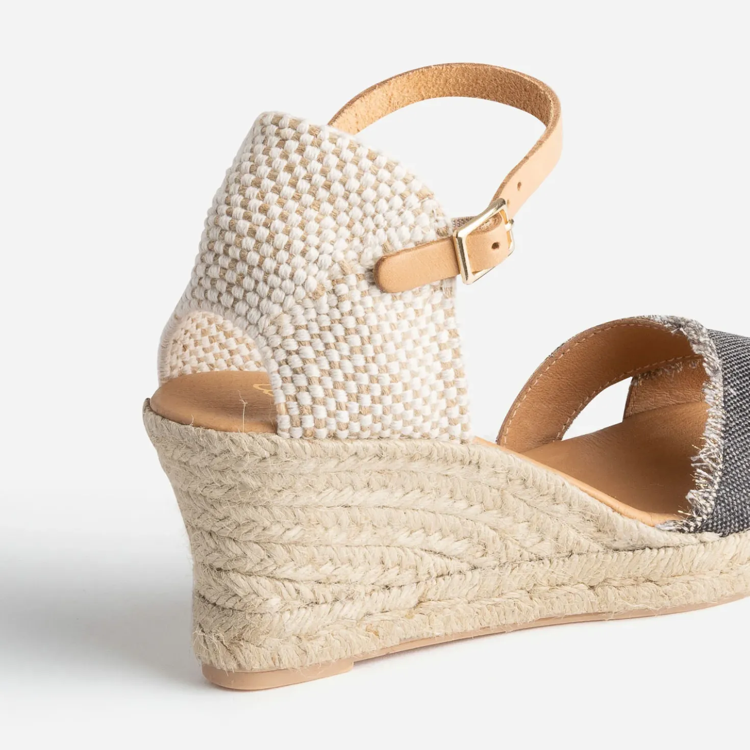 Espadrilles compensée toile denim