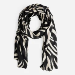 Etole TEXTO noire motif zèbre beige