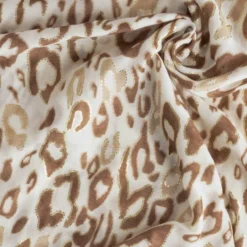Foulard écru motif léopard