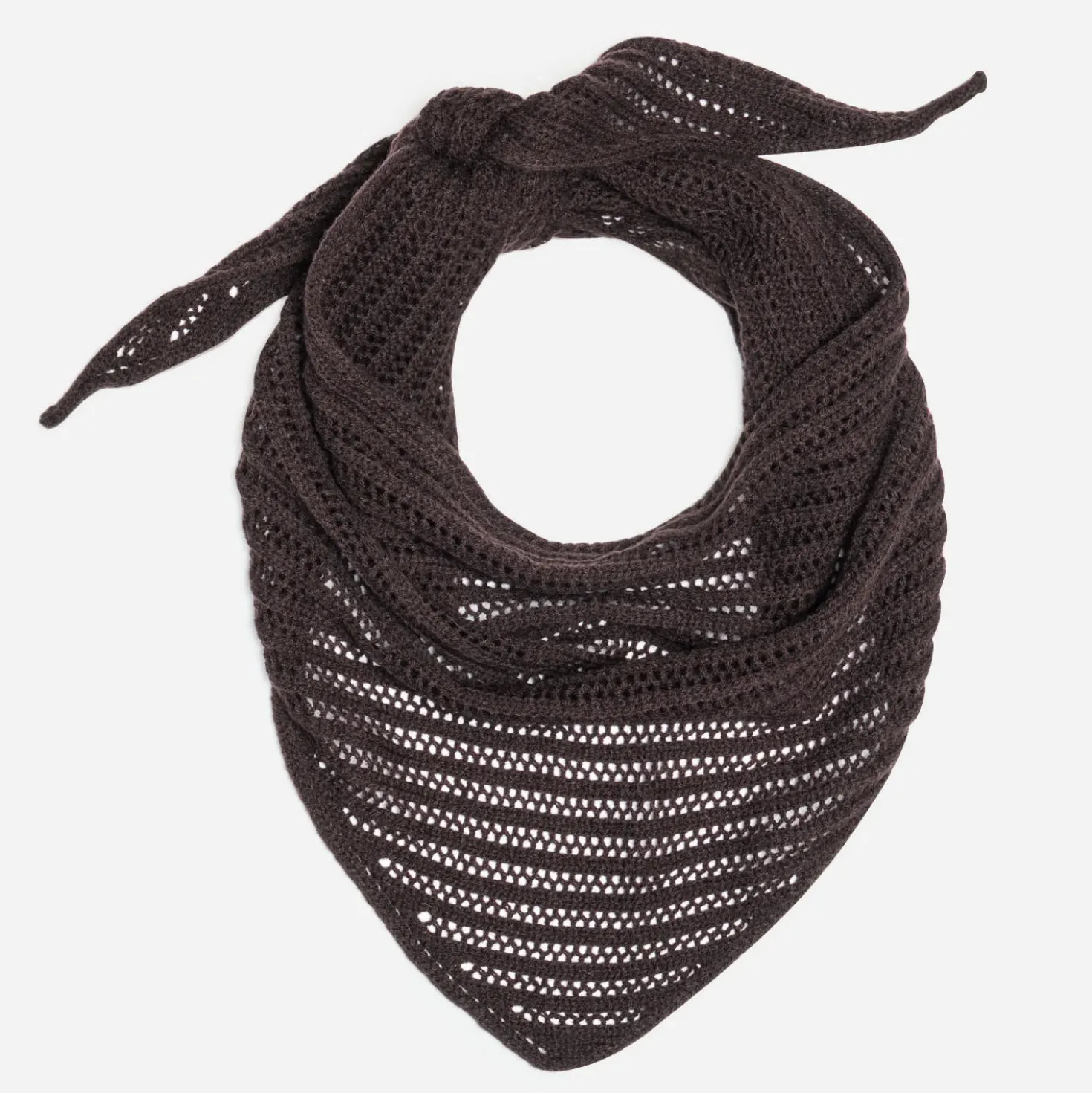 Foulard marron tricot ajouré