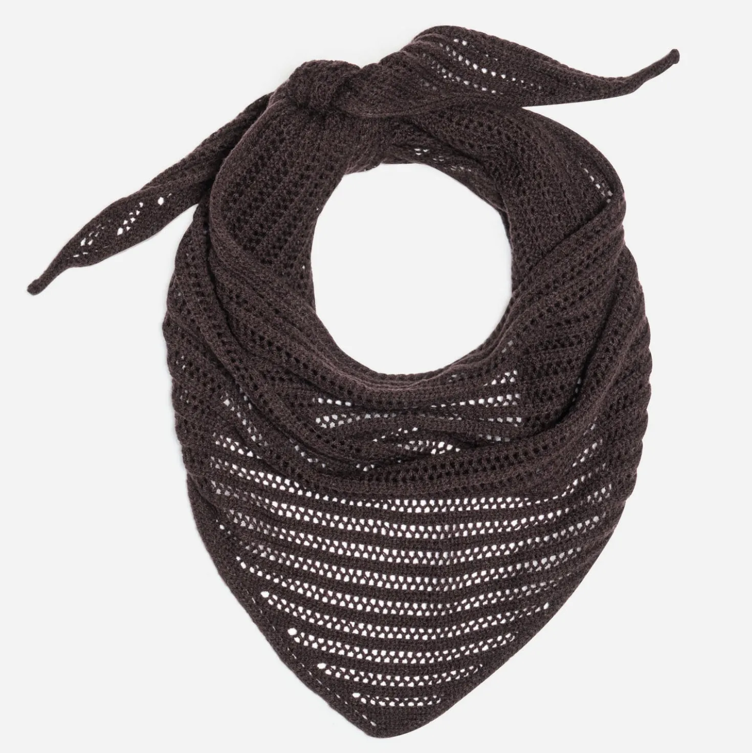Foulard marron tricot ajouré