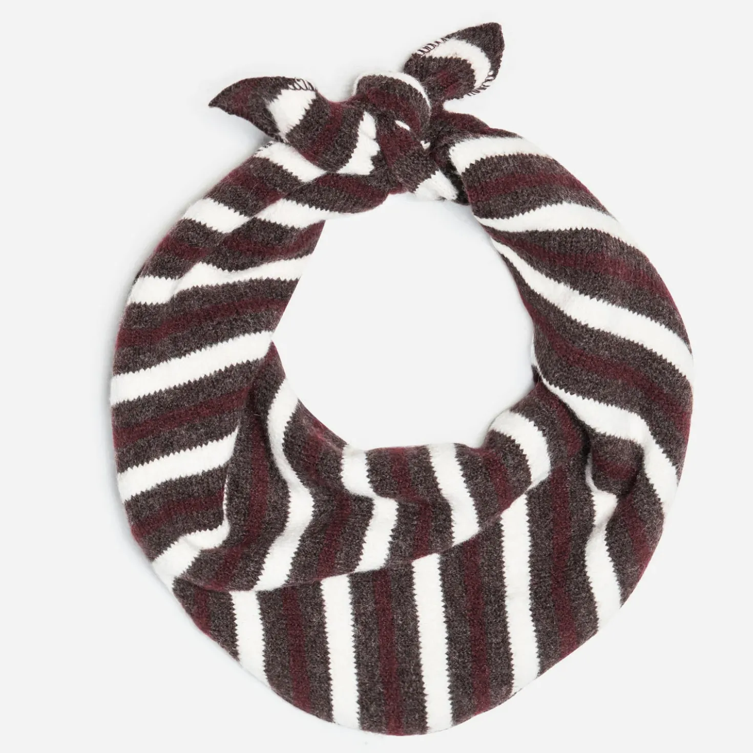 Foulard marron tricot rayé