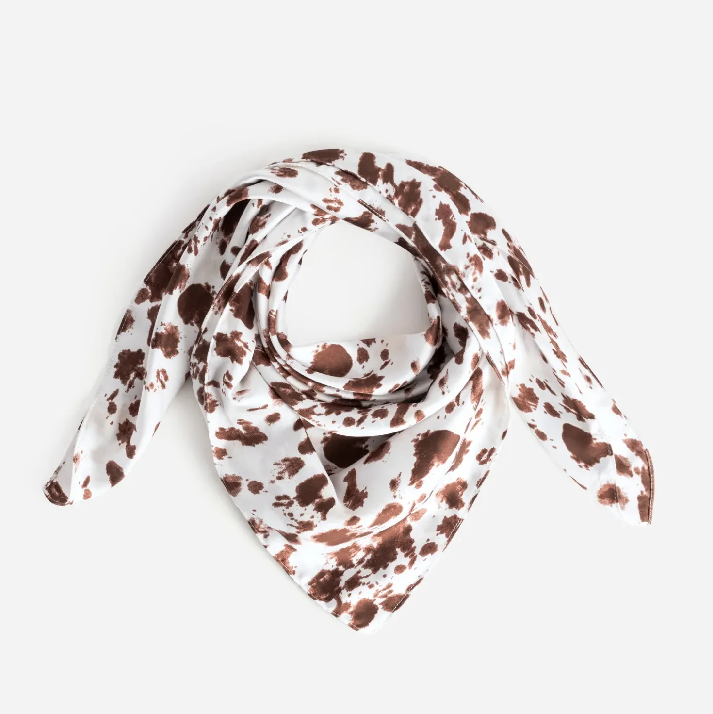 Foulard TEXTO beige motif vache