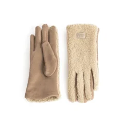 Gants beiges bi-matière
