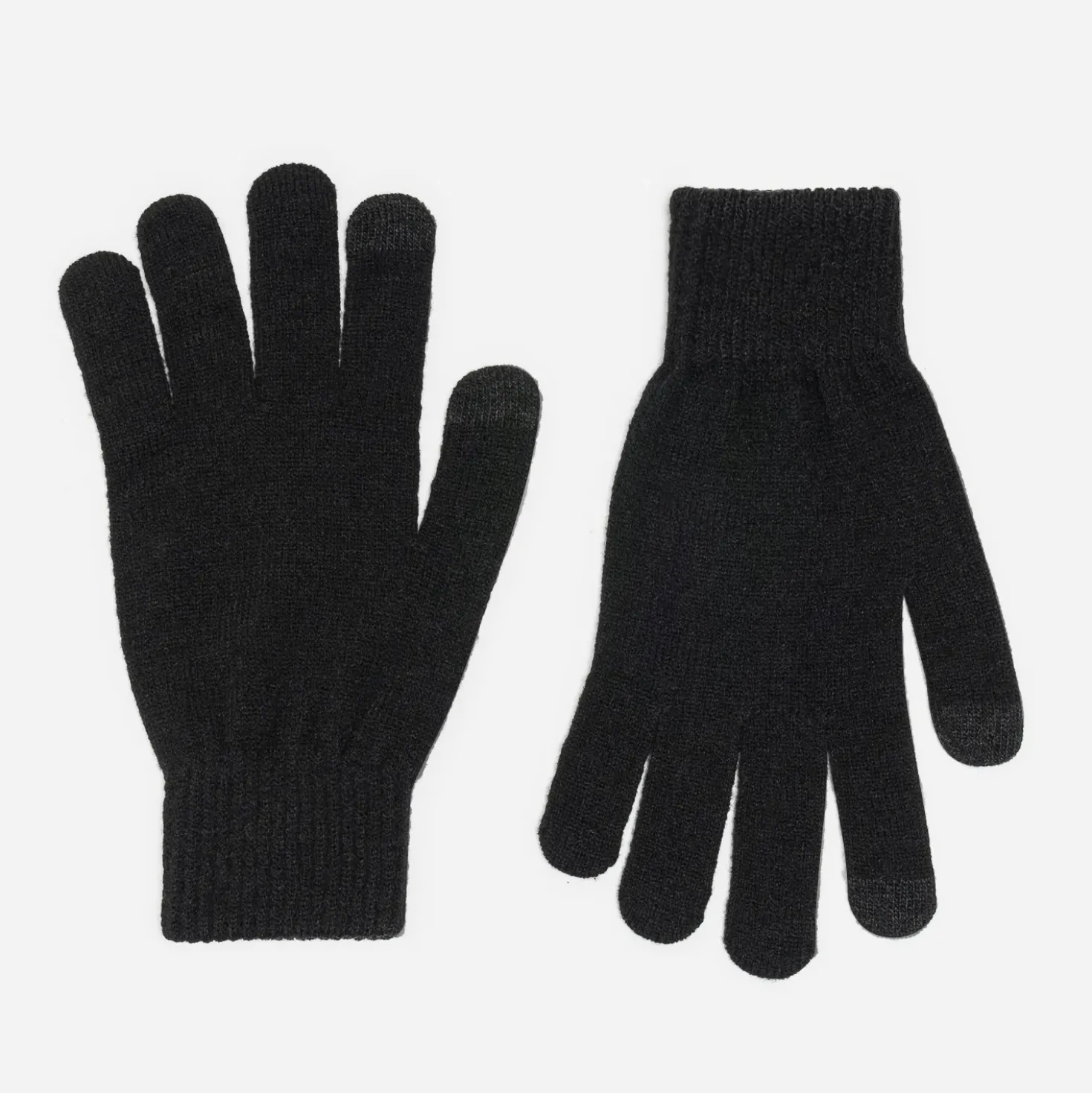 Gants homme noirs tricot