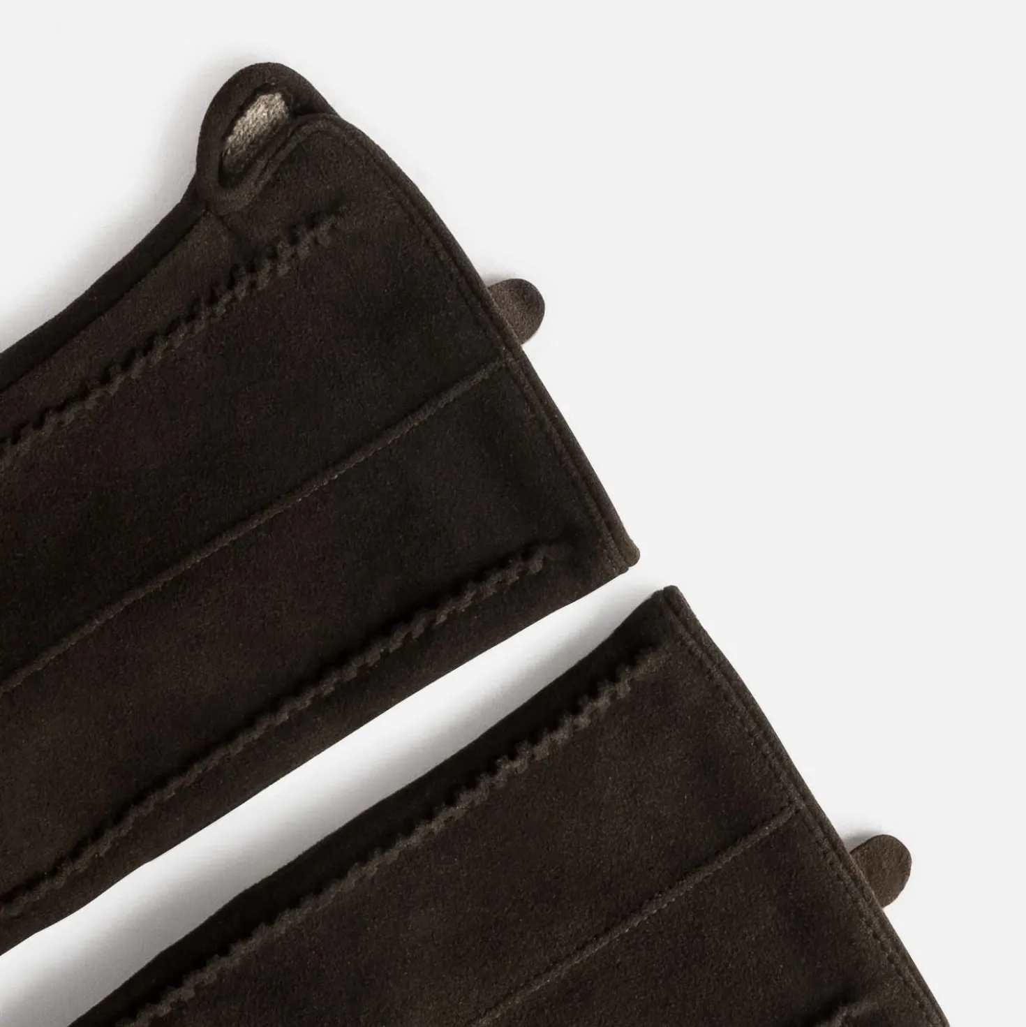 Gants marron foncé cuir velours