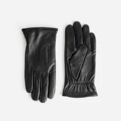 Gants noirs en cuir Homme