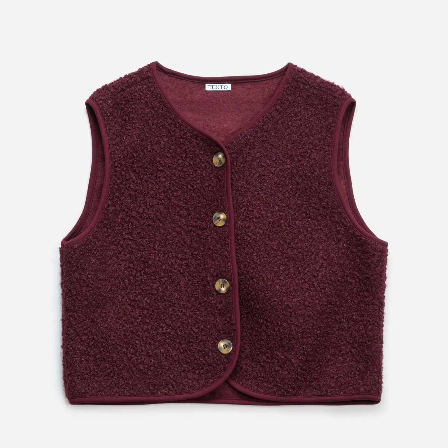 Gilet TEXTO bordeaux sans manches