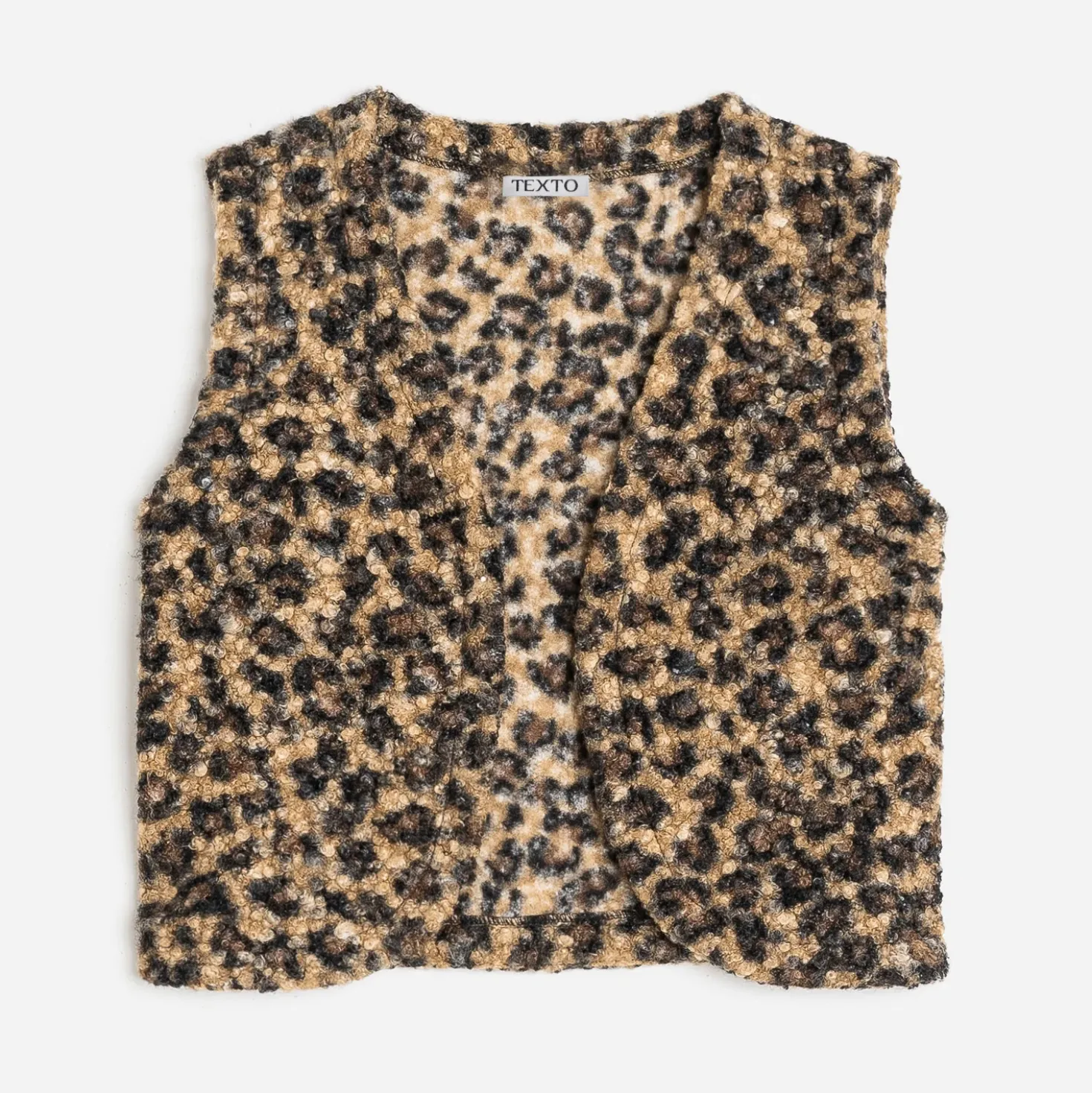 Gilet TEXTO marron à motif léopard