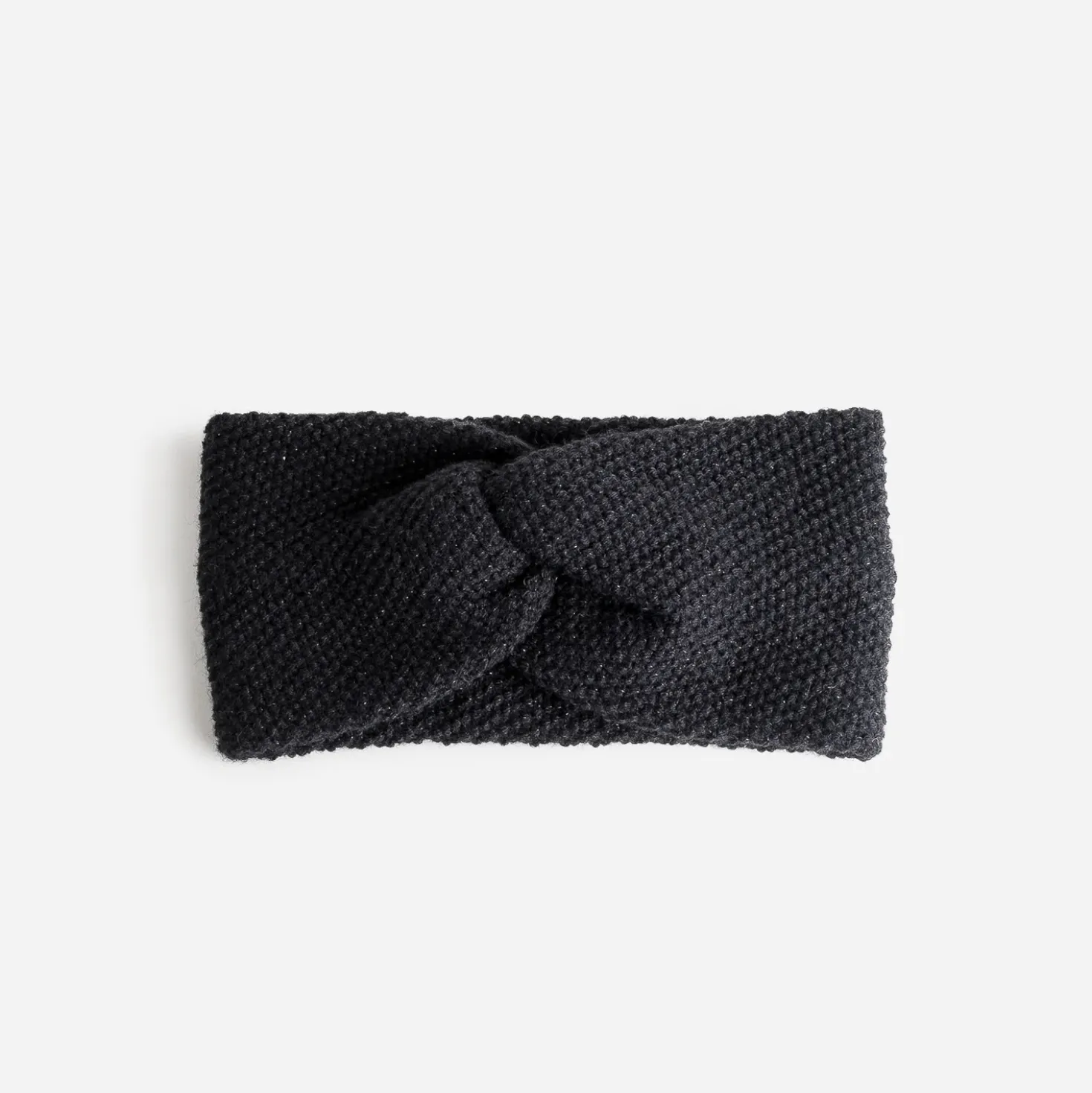 Headband noir pailleté en tricot avec nœud fixe