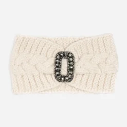 Headband TEXTO écru torsadé avec bijou