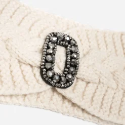 Headband TEXTO écru torsadé avec bijou