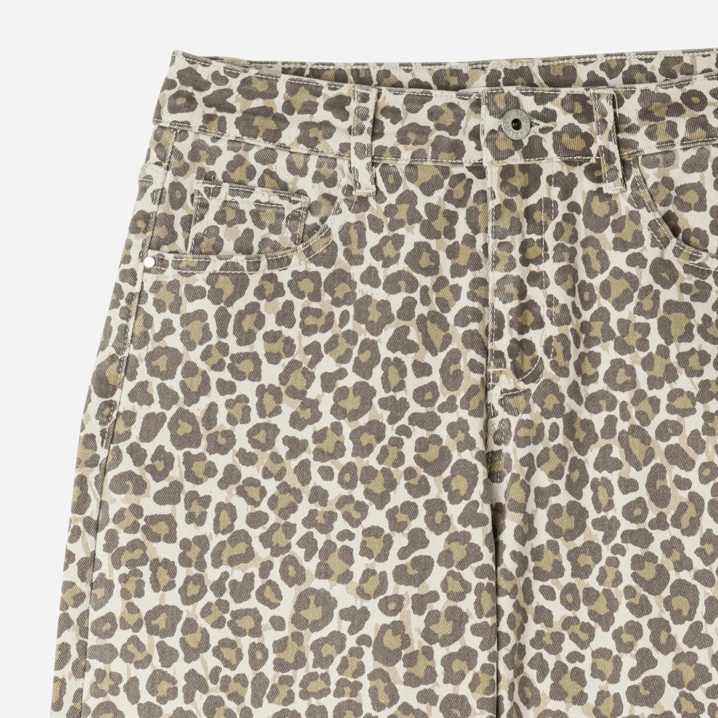Jean TEXTO beige à imprimé léopard