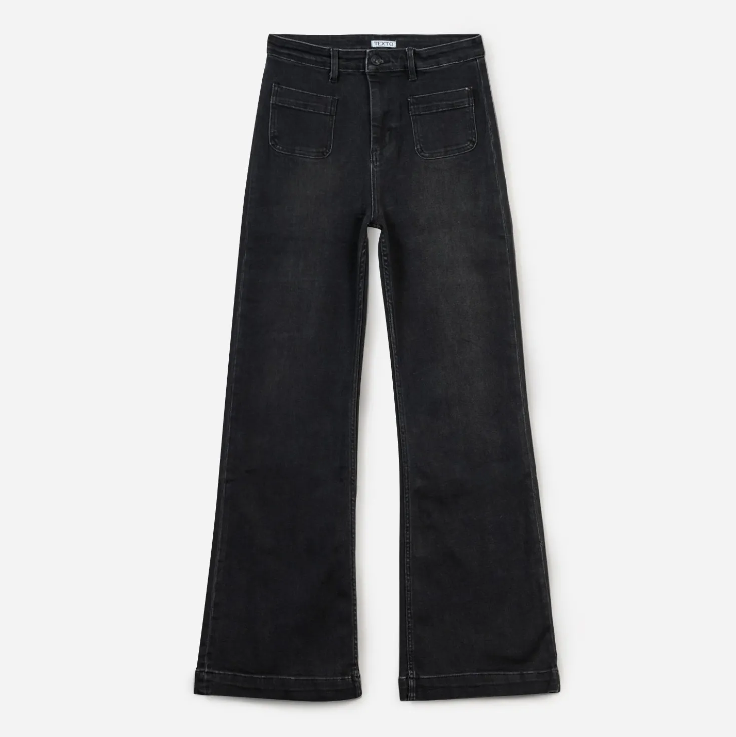 Jean TEXTO noir flare poches plaquées