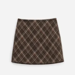 Jupe ERAM WEAR marron motif carreaux