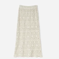 Jupe longue TEXTO écrue dentelle façon crochet