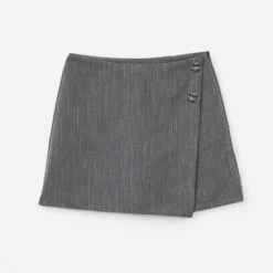 Jupe-short TEXTO grise à rayures tennis