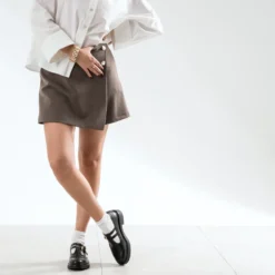 Jupe-short TEXTO marron