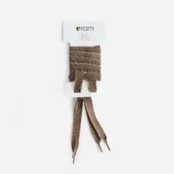 Lacets marron lurex doré