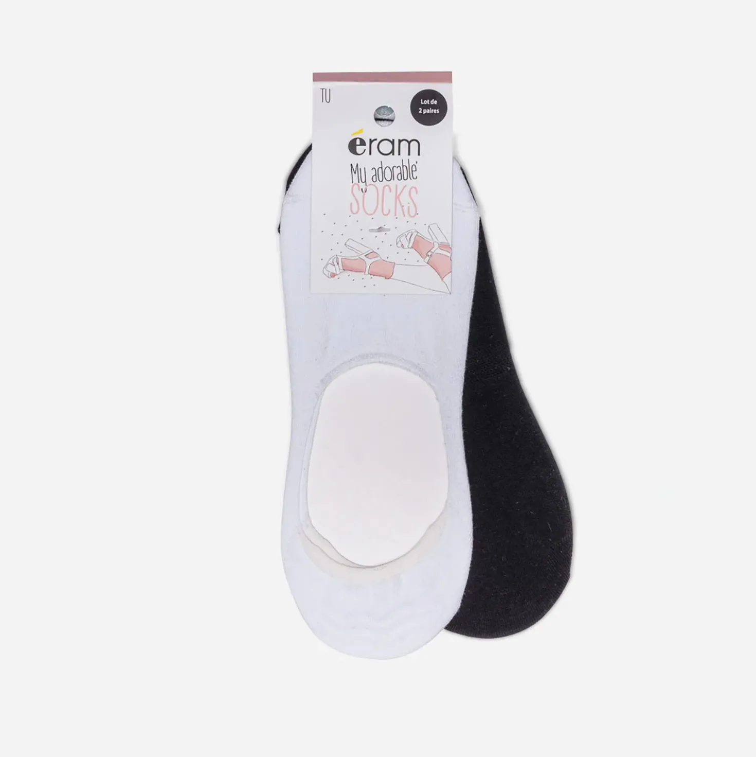 Lot de socquettes courtes blanches et noires
