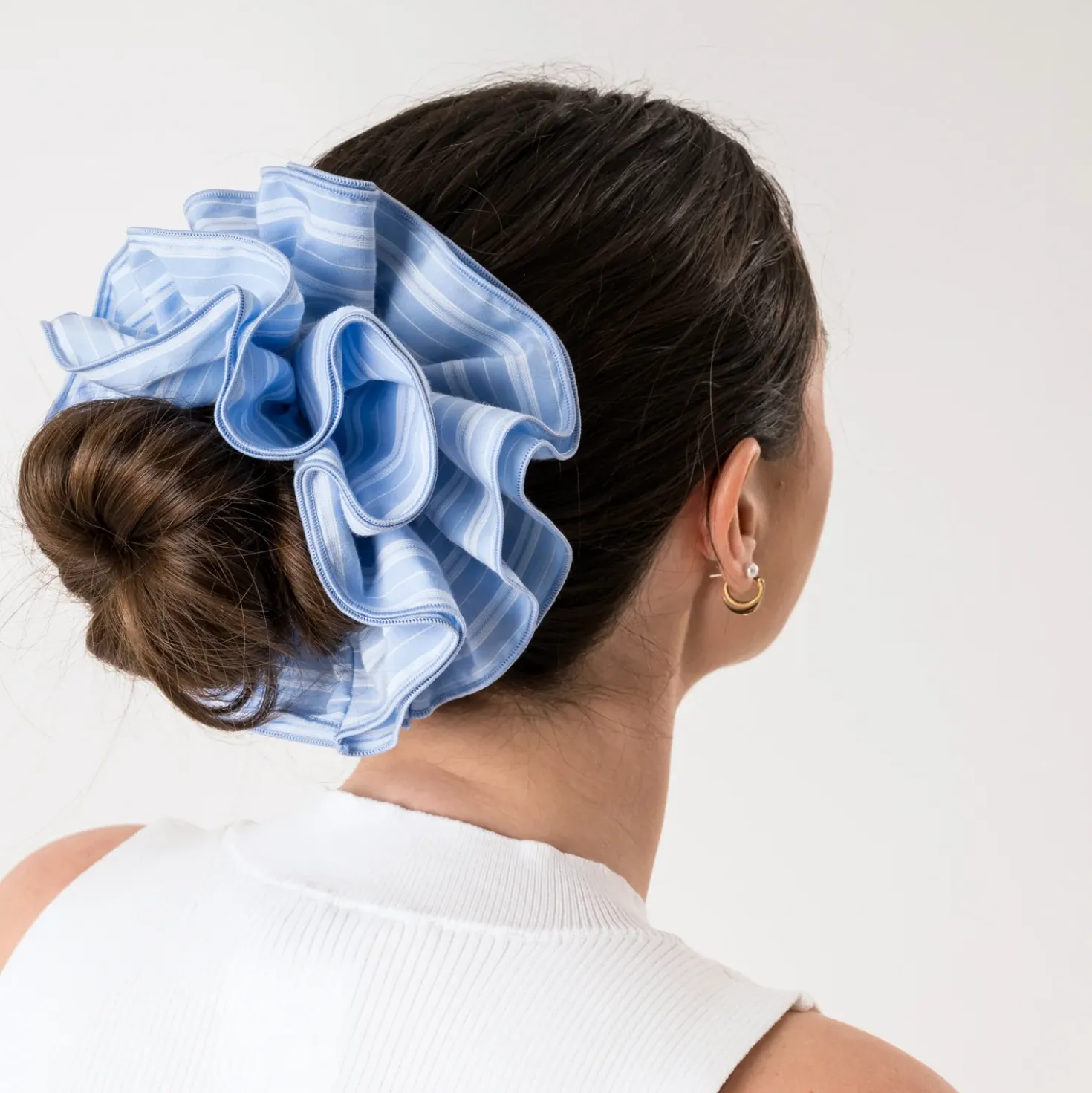 Maxi chouchou bleu rayé