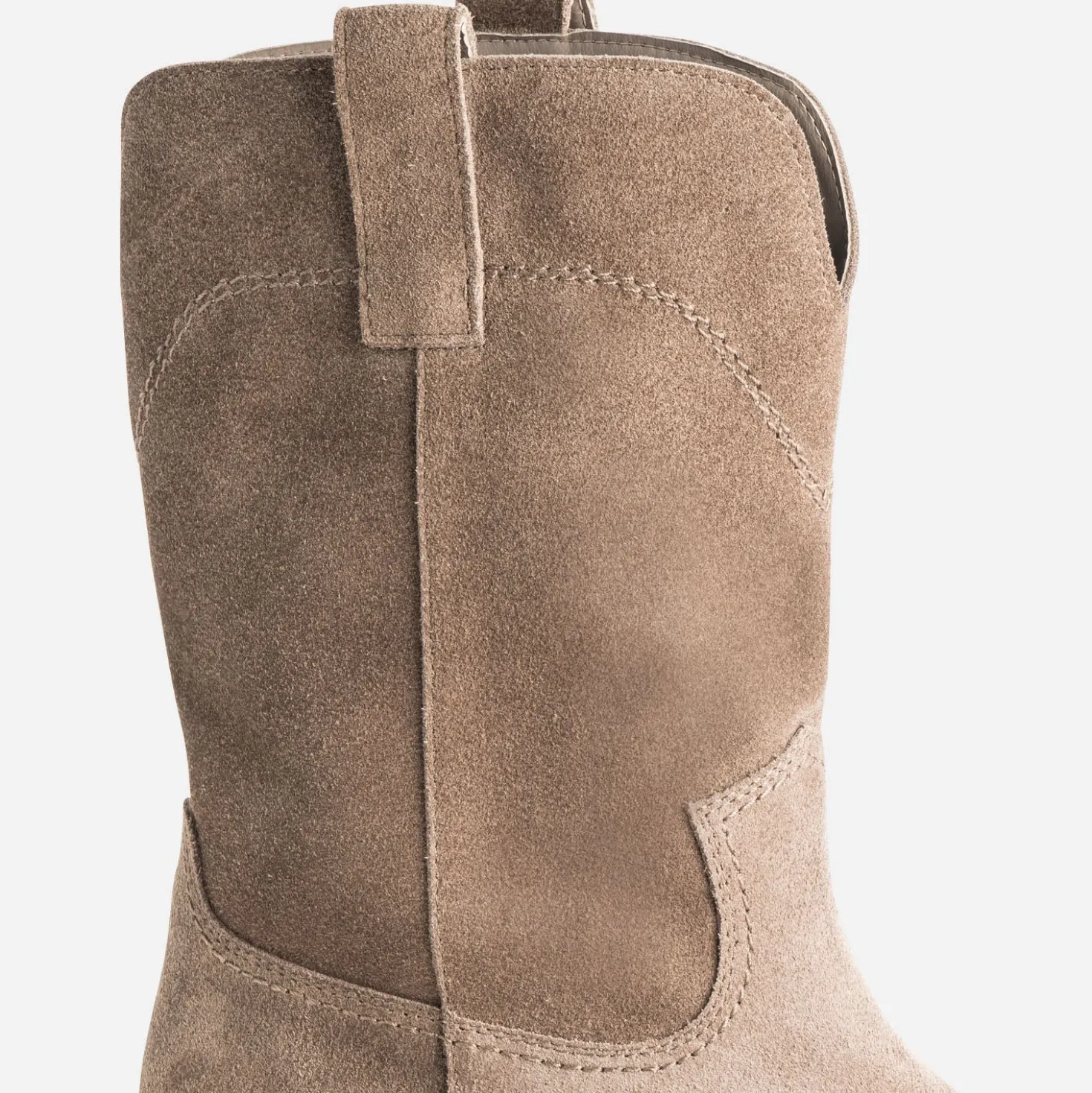 Mi-botte taupe cuir velours