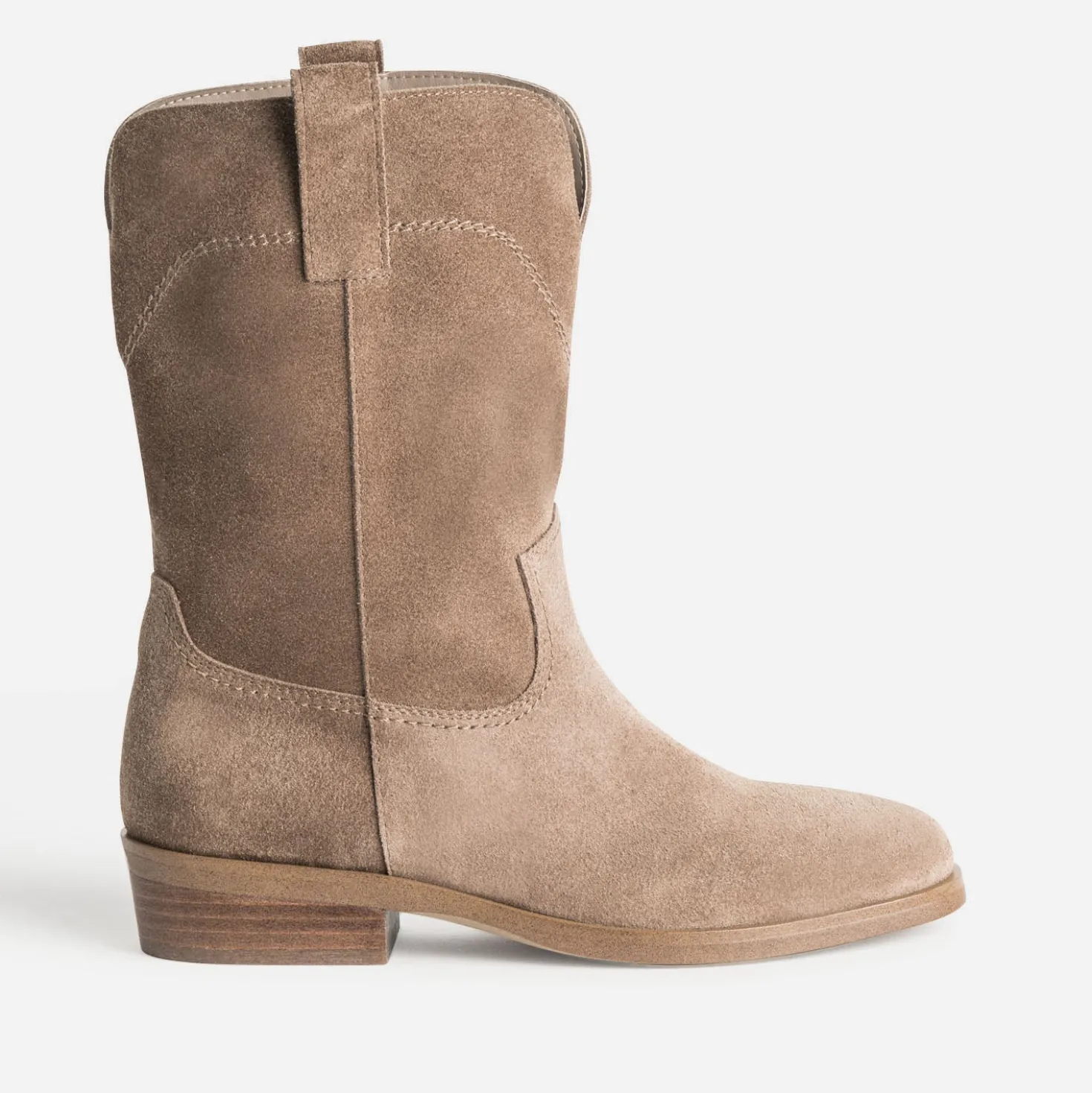 Mi-botte taupe cuir velours