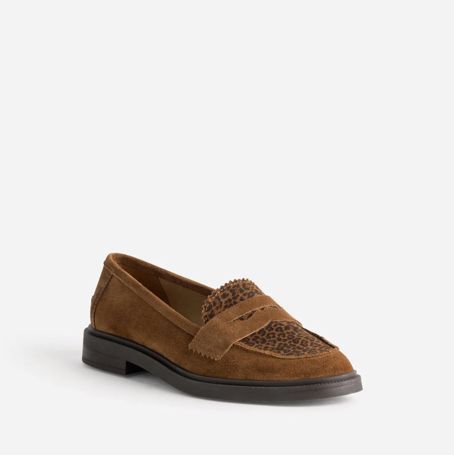 Mocassin ATELIER 1927 cognac cuir velours