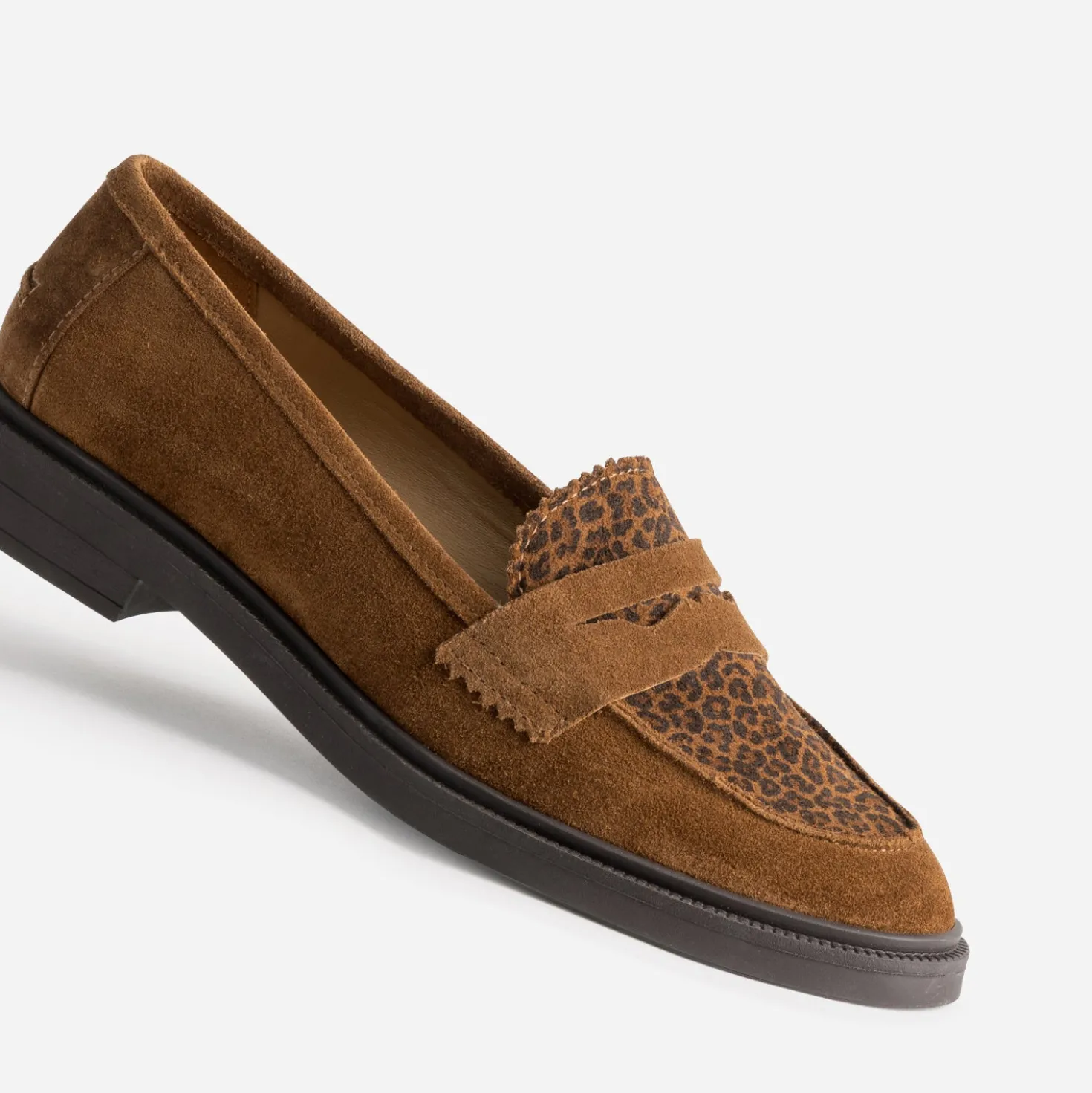 Mocassin ATELIER 1927 cognac cuir velours