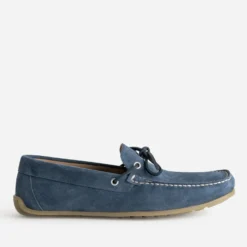 Mocassin-bateau marine cuir velours