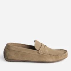 Mocassin beige éco-conçu en cuir velours