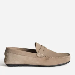 Mocassin beige cuir velours