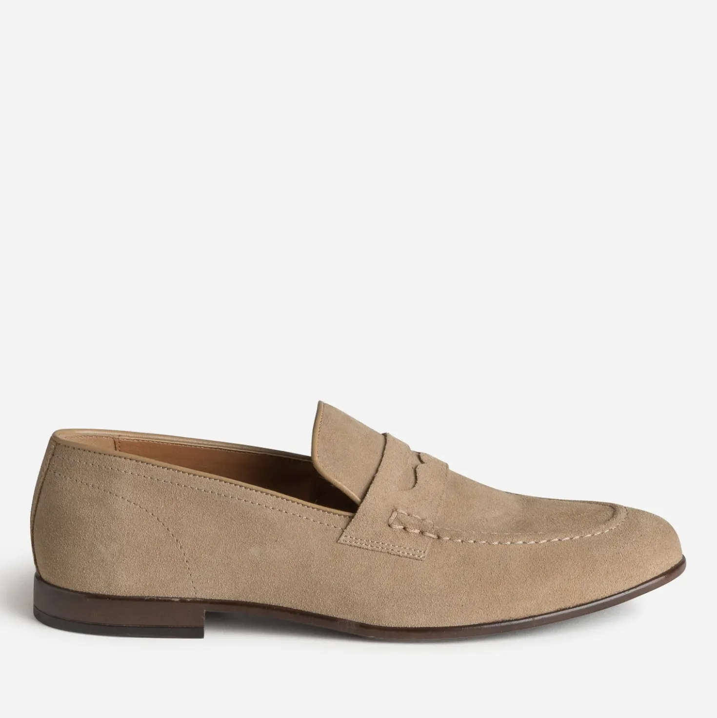Mocassin beige cuir velours