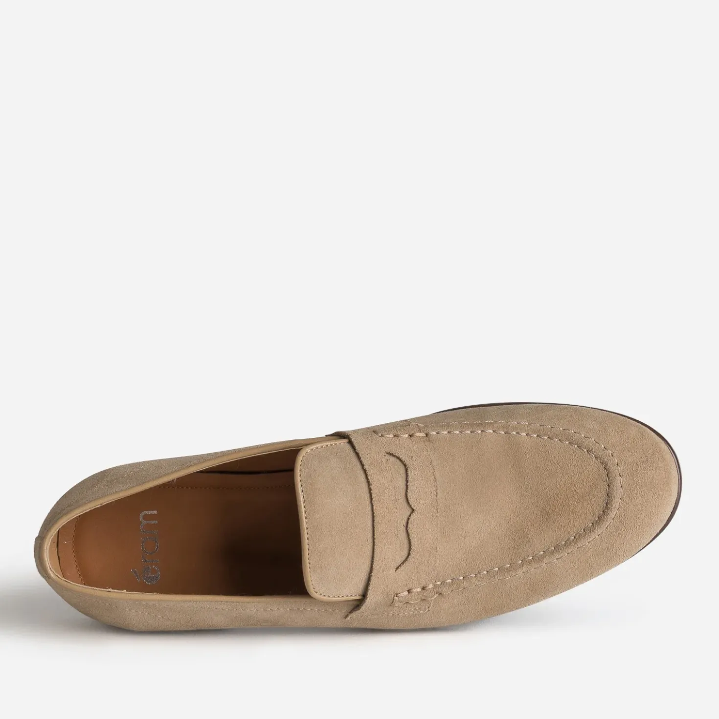 Mocassin beige cuir velours