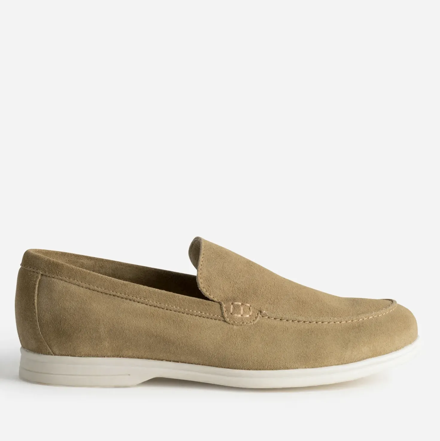 Mocassin beige cuir velours