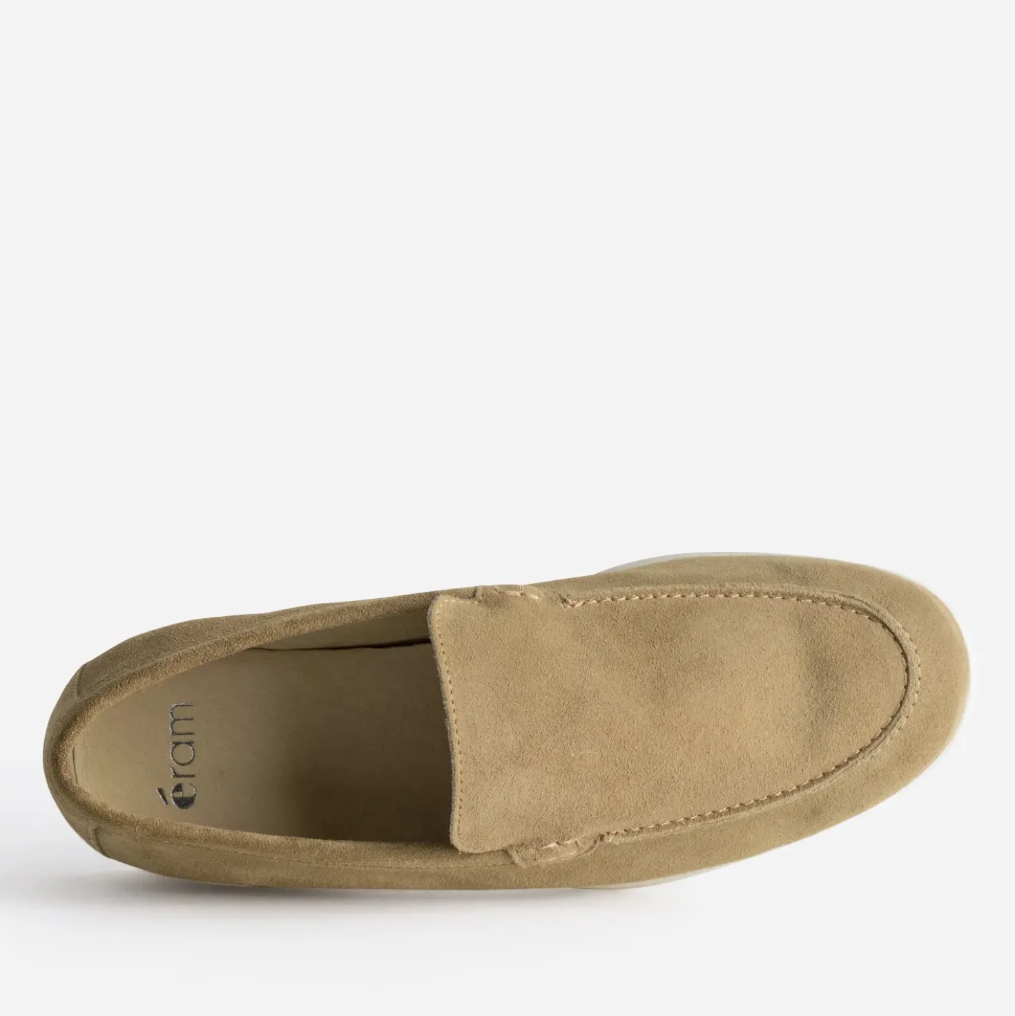 Mocassin beige cuir velours