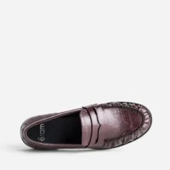 Mocassin bordeaux couture froncée
