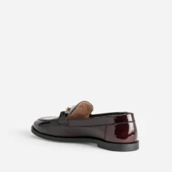 Mocassin bordeaux cuir verni