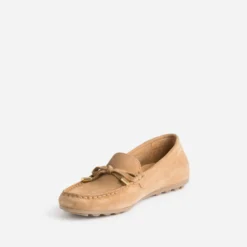 Mocassin camel en cuir velours éco-conçu