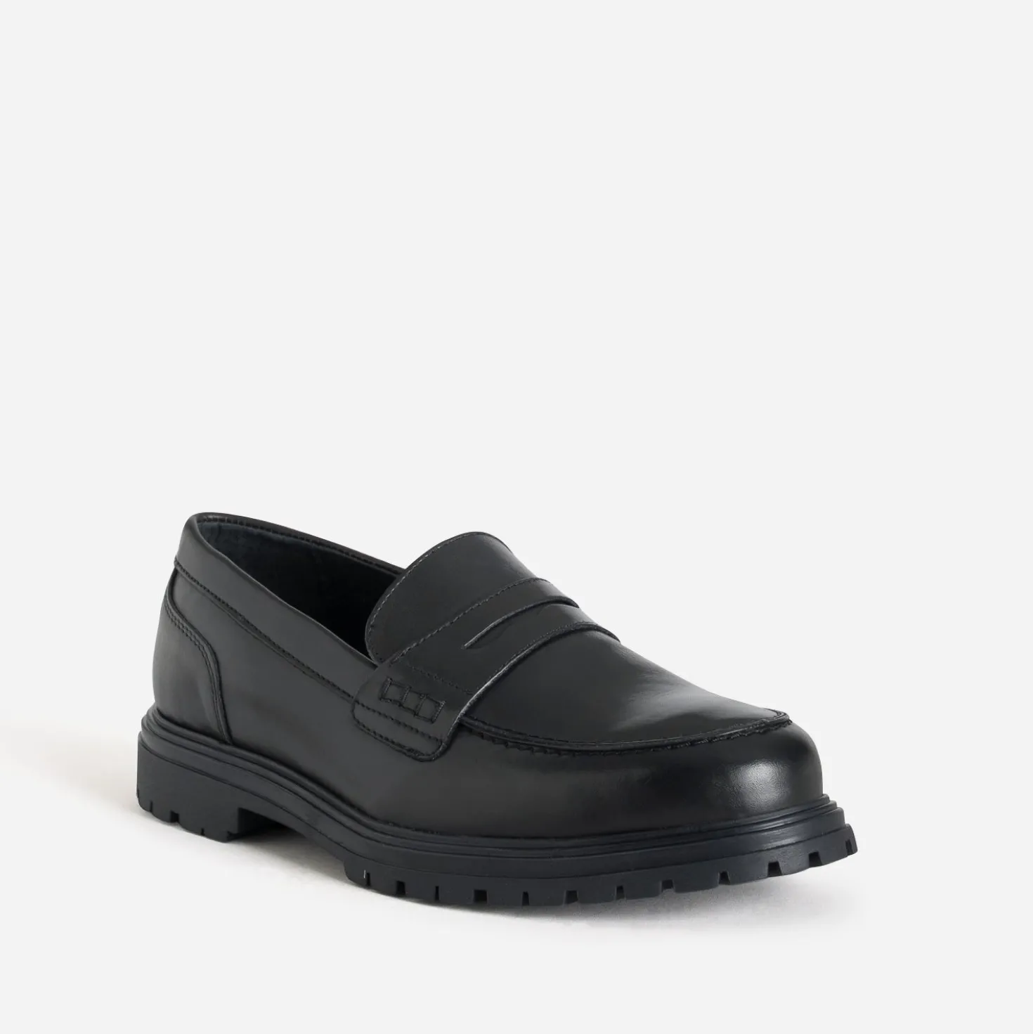 Mocassin éco-conçu noir en cuir