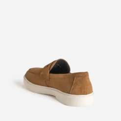 Mocassin cognac cuir velours semelle sport